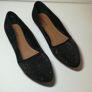 Black Torrid Rhinestone Studded Flats Sz 10w